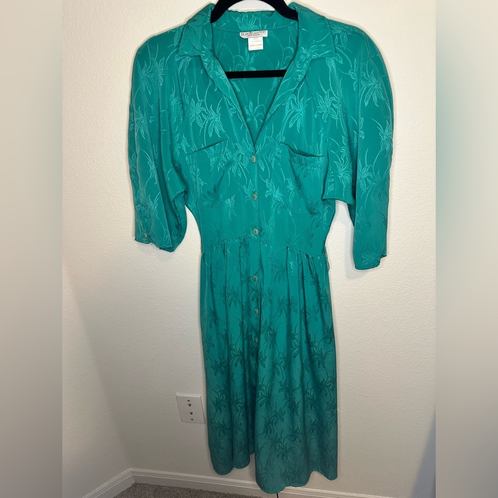 Blondie and Me - Vintage - Floral Dress - Green - Size 5